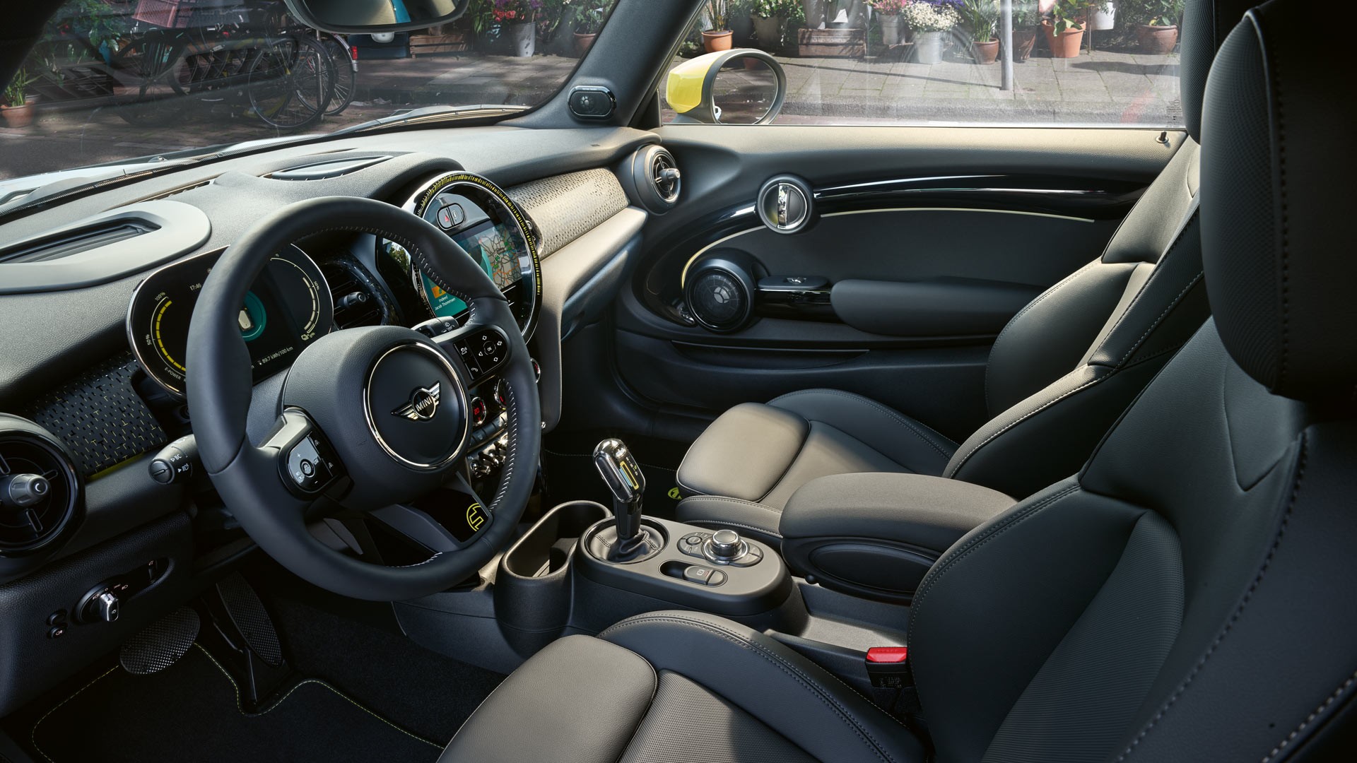 MINI Cooper SE de 3 puertas – interior – vista 360° MINI Cooper SE de 3 puertas – interior – vista 360°